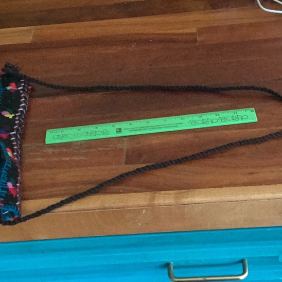 π BlACK COLORFUL SHEEP Wool Tapestry Messenger Morral Bag - Picture 5 of 16